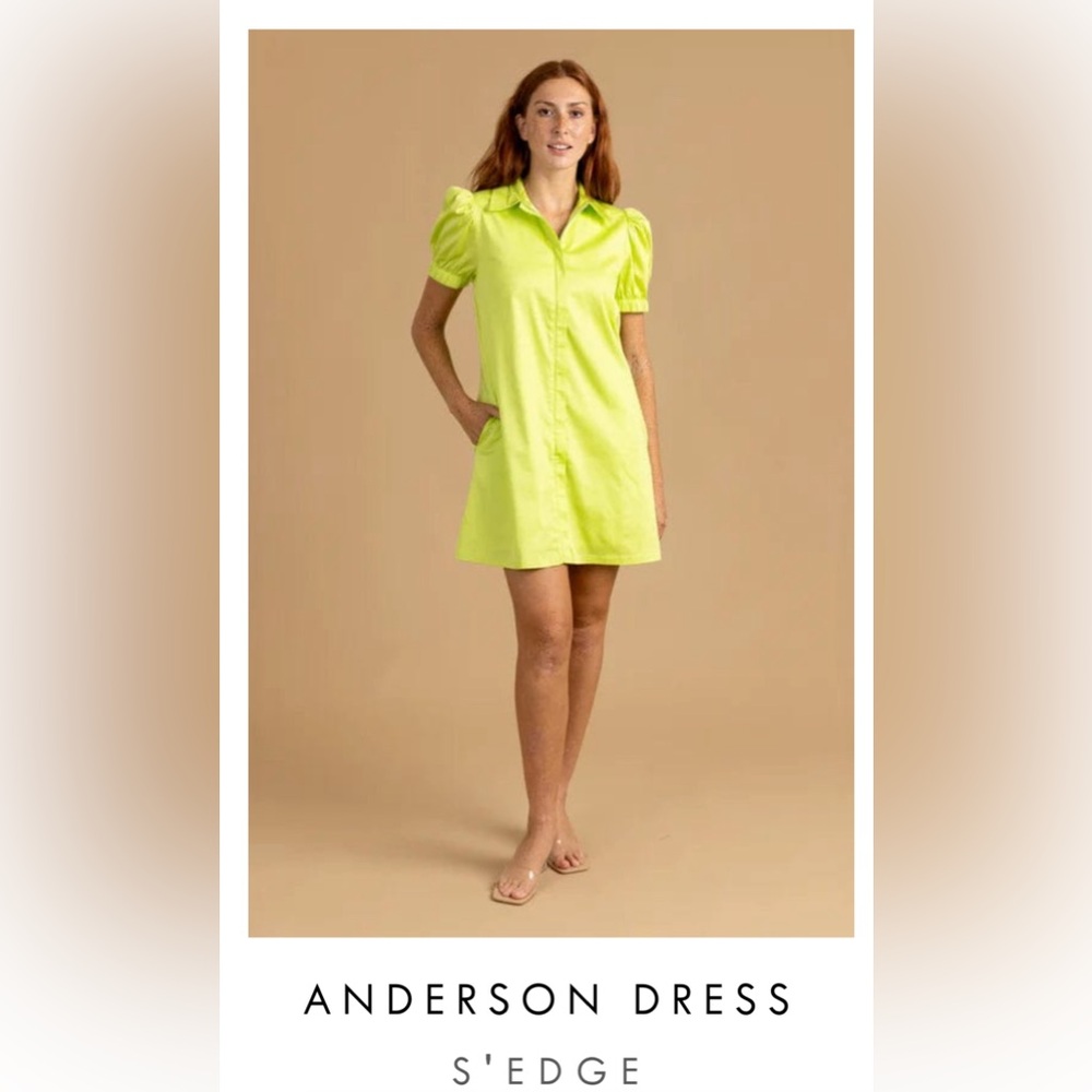 S’edge NWT Anderson Dress Sz M lime green beautiful for Hawaii or St Tropez